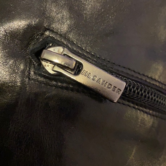 Jil Sander Black Leather Riding Boots with Silver Buckles - Picture 6 of 7